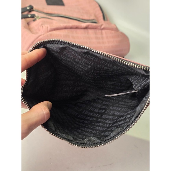 Steve Madden Women's Backpack Pink Black For School Nylon Bag - Picture 13 of 14
